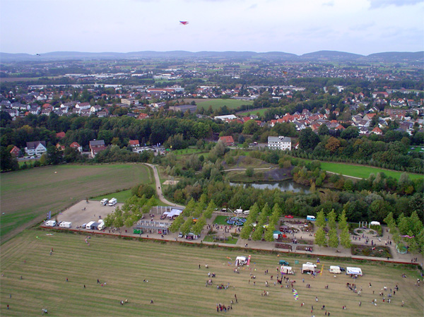 Drachenfest Bad Oeynhausen, Blick auf Bad Oeynhausen